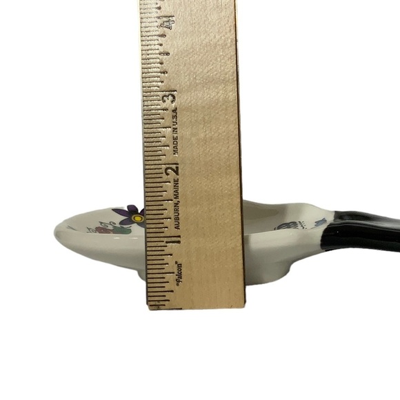 Sugar Skull Spoon Rest Ceramic Hand Painted Unique Day of the Dead White Black - Picture 7 of 16